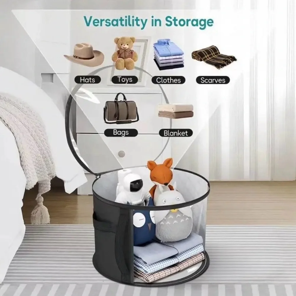 Black and Clear Hat Storage Box, NEW